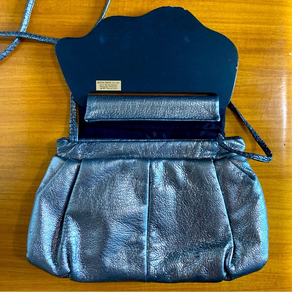 Vintage Moon Bag 1987 Patricia Smith Metallic Hand Painted Changeable Purse 80s - Picture 8 of 14